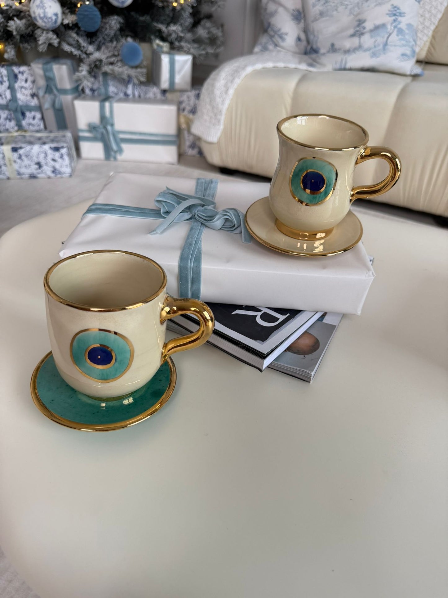 Ceramic Colorful Bowls & Evil Eyes Plates Gift Boxes