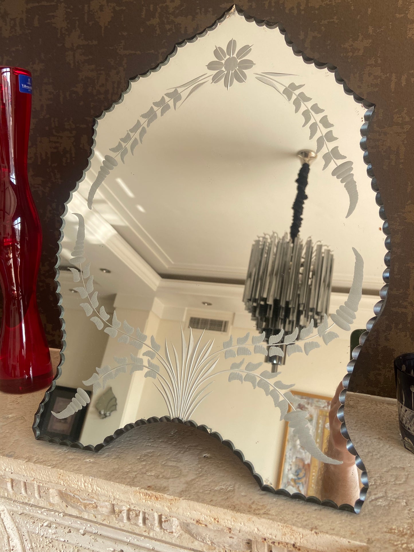 Oval Ornated Arched Mirror
