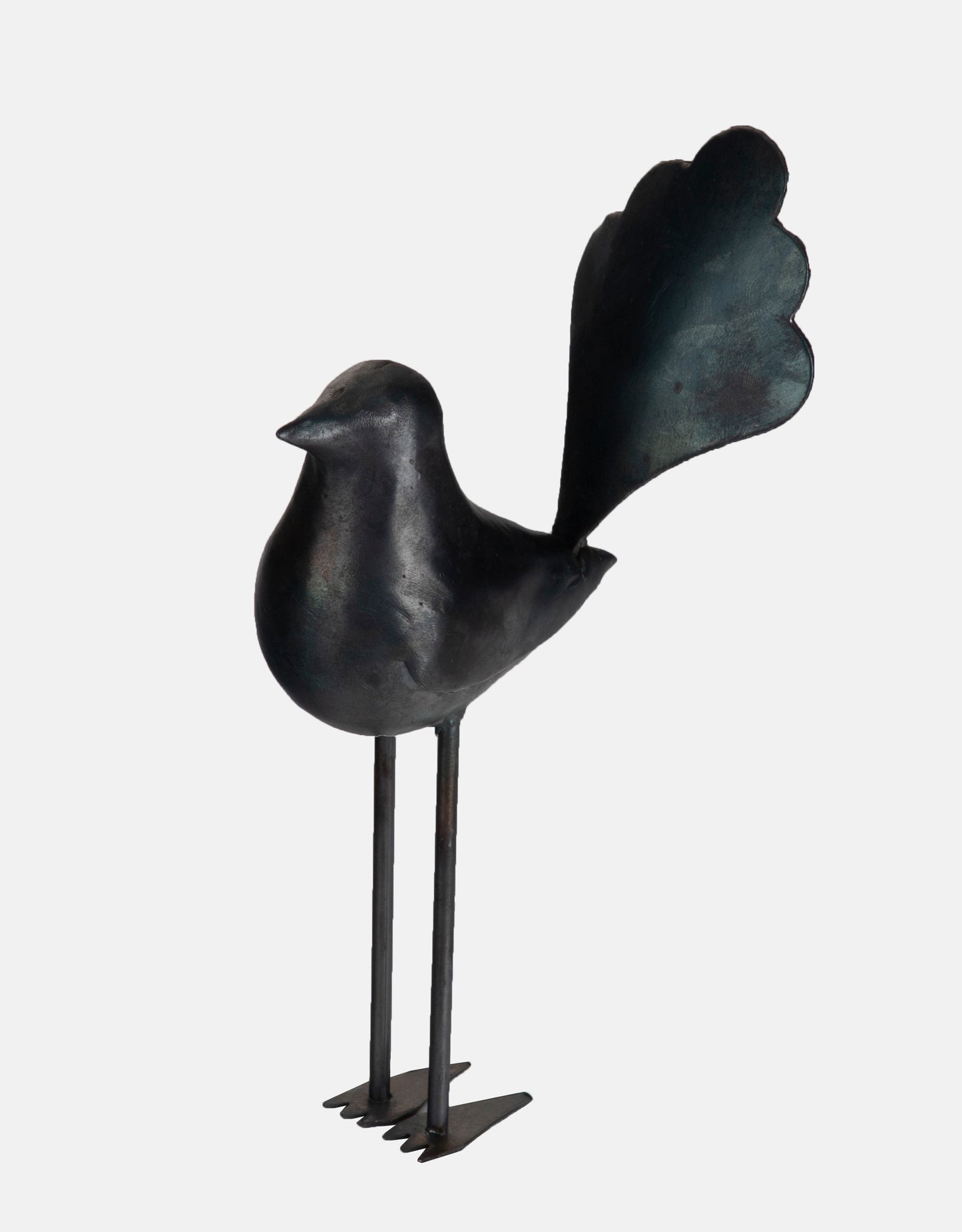 Tall Metal Bird with High Tail