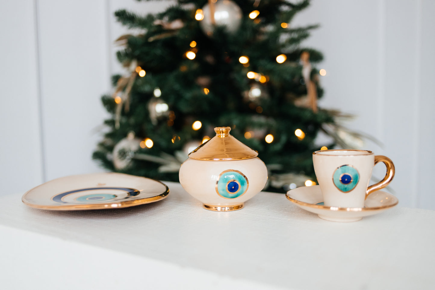 Ceramic Colorful Bowls & Evil Eyes Plates Gift Boxes