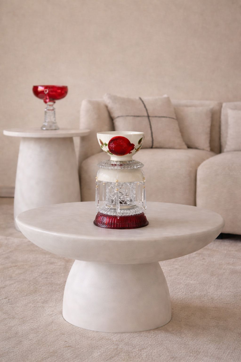 Red Crystal Charm Candle Holder