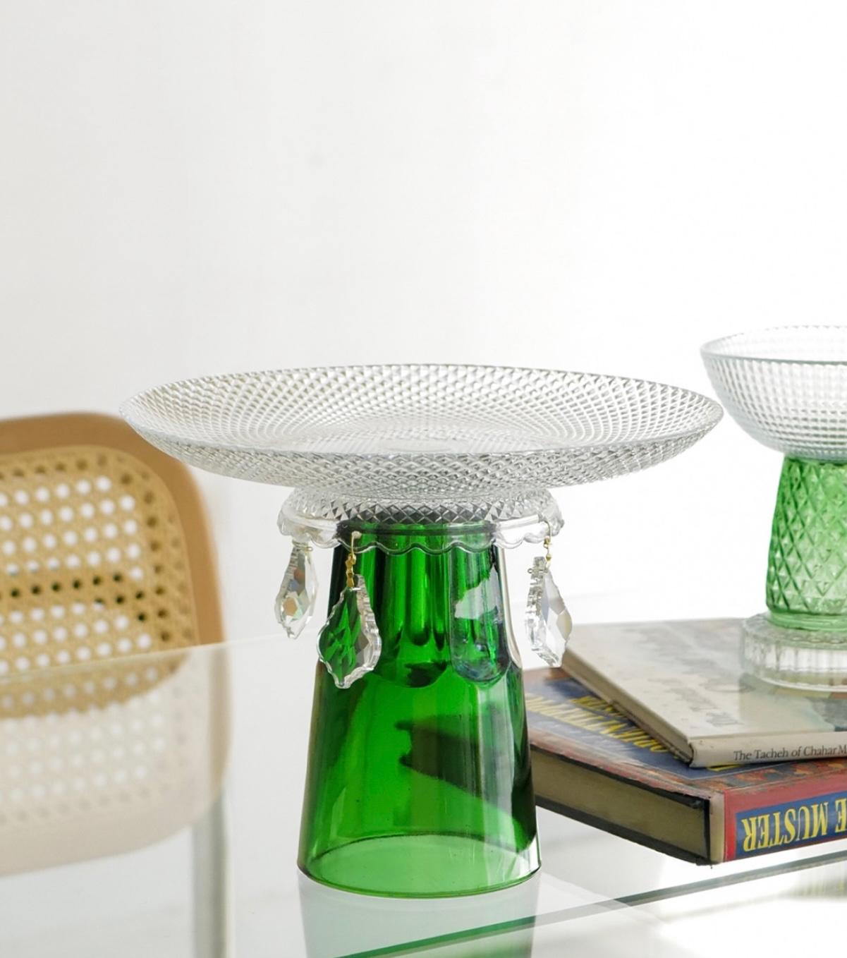 Handmade Colorful Glass Versatile Dishware - Glass Server - Candle Holder