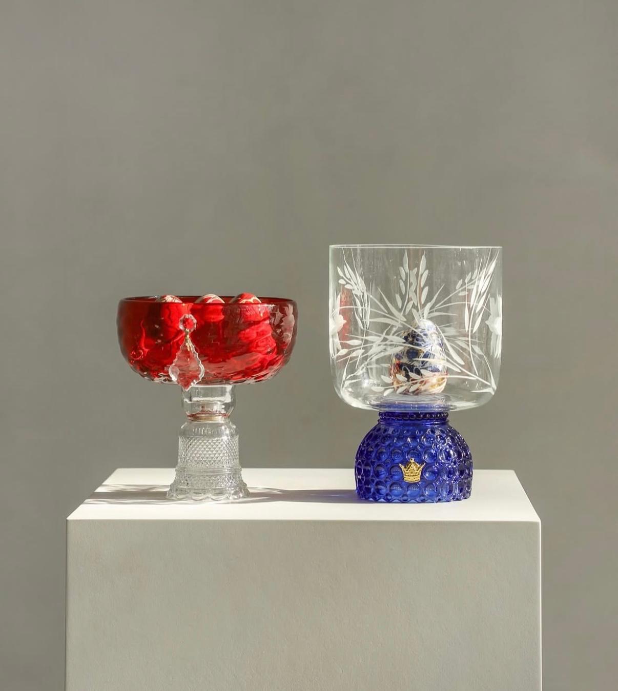 Handmade Colorful Glass Versatile Dishware - Glass Server - Candle Holder