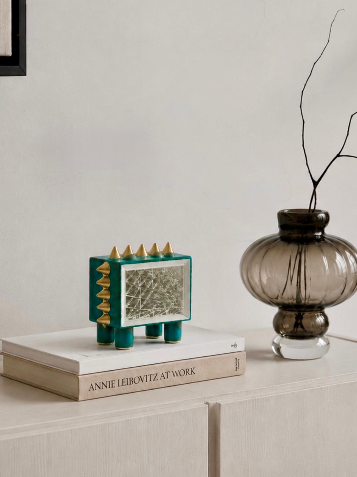 Handmade Modern Ceramic Cubic & Cylinder Lion