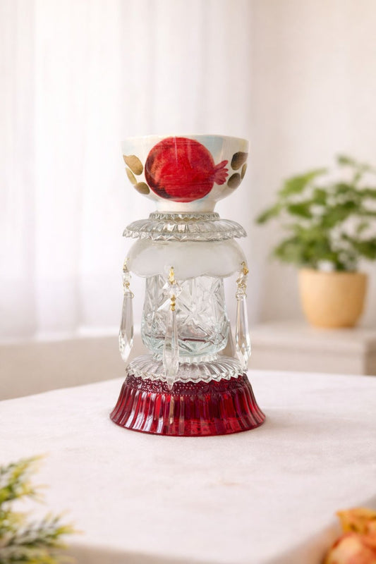Red Crystal Charm Candle Holder