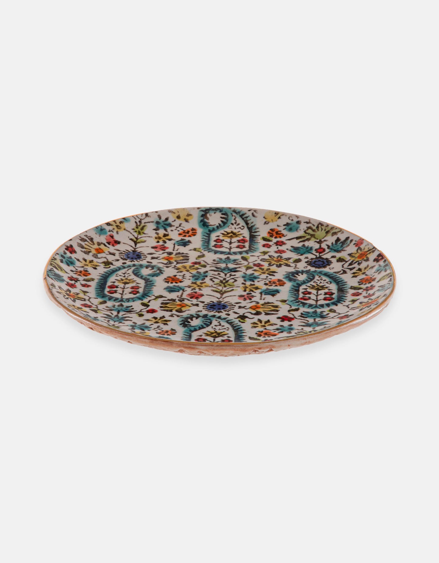 Round Ceramic Boteh jeghe Plate- Rastin