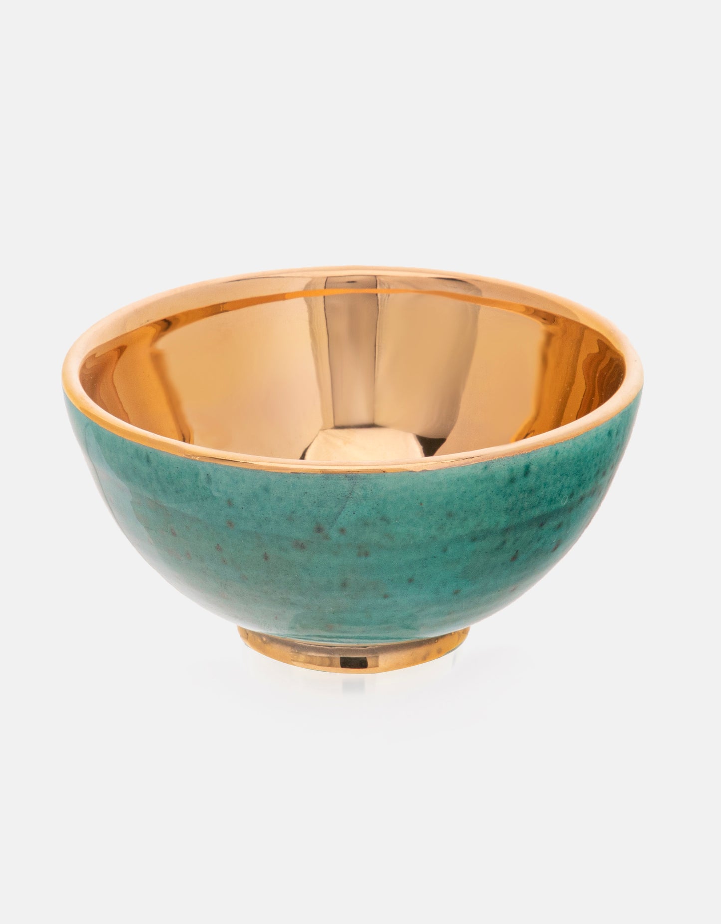 DECORATIVE Rond Ceramic Bowl Handcrafted in 11Kt Gold- Size 3