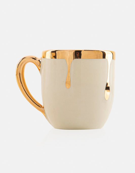 Burgundy Ceramic mug - With 11K gold-plated edges
