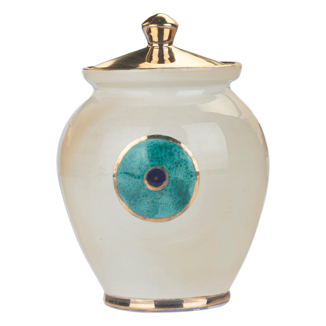 Evil Eye Candy/Sugar box With a 11k Gold Plated lid