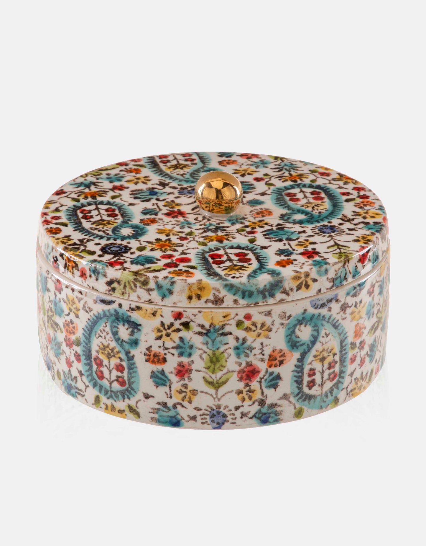 Round Ceramic Candy or Nut Box