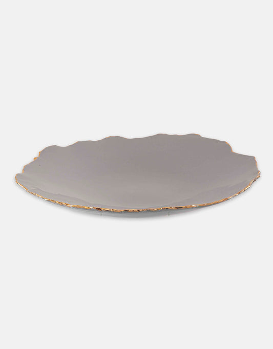 Gold Trimmed Wavy plate - Berkeh 17"
