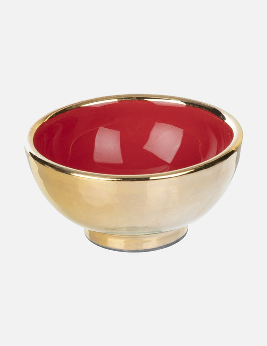 DECORATIVE Ceramic Bowl Handcrafted in 11Kt Gold- Size 2