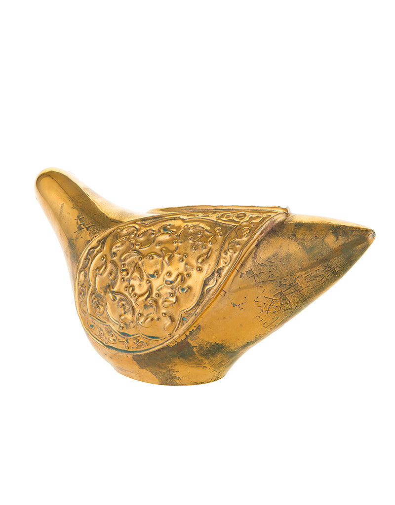 Ceramic pigeon golden glaze