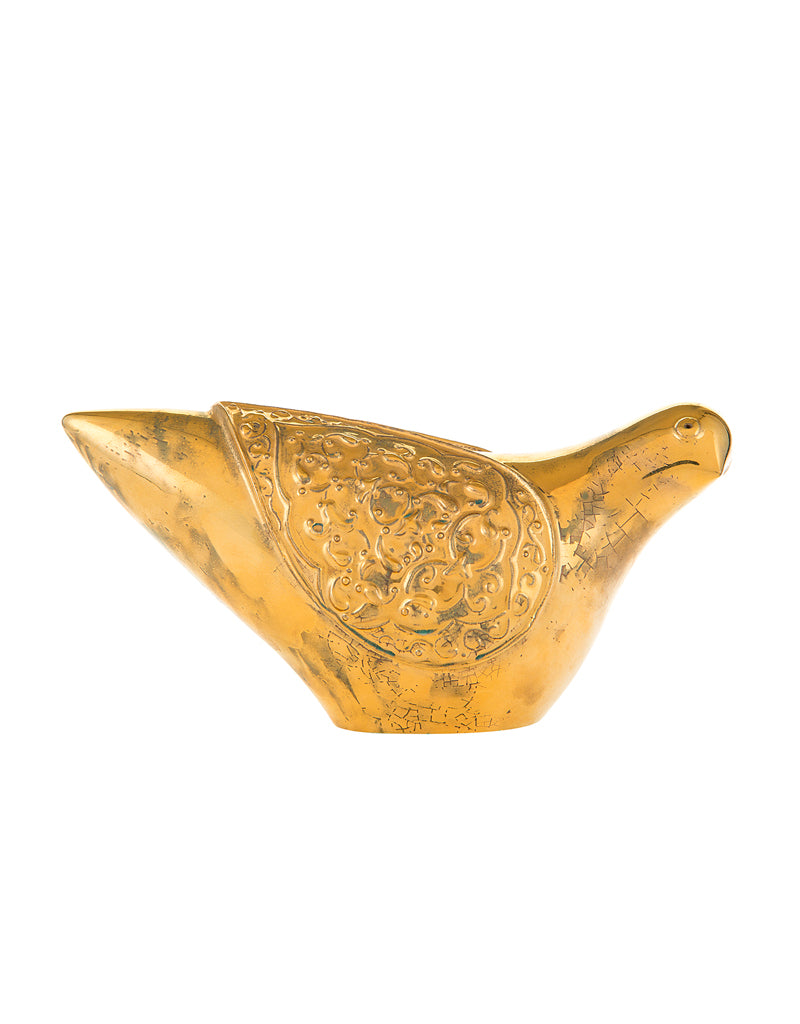 Ceramic pigeon golden glaze
