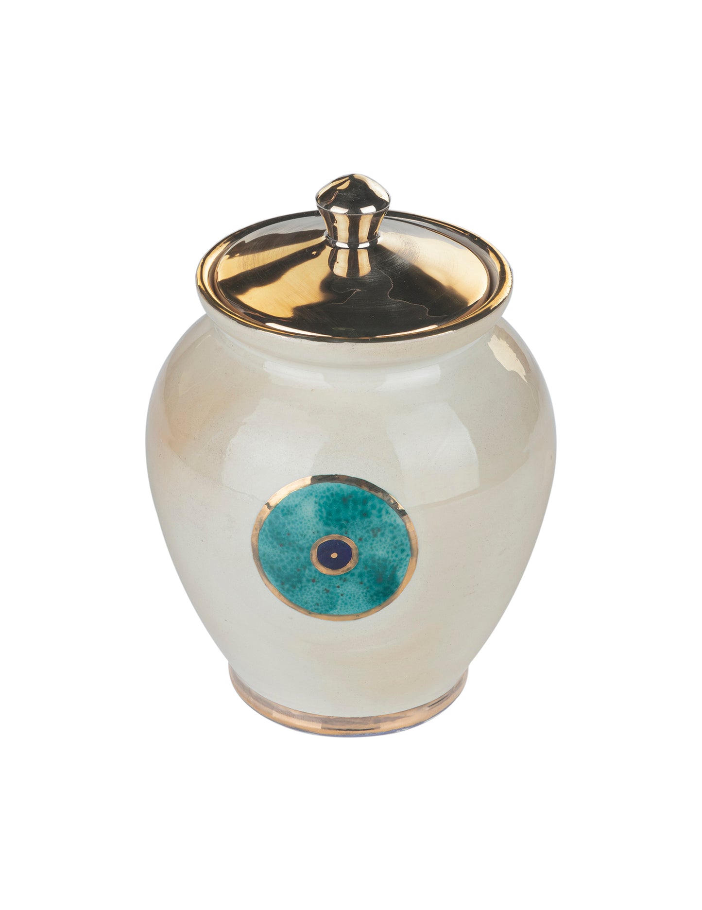 Evil Eye Candy/Sugar box With a 11k Gold Plated lid