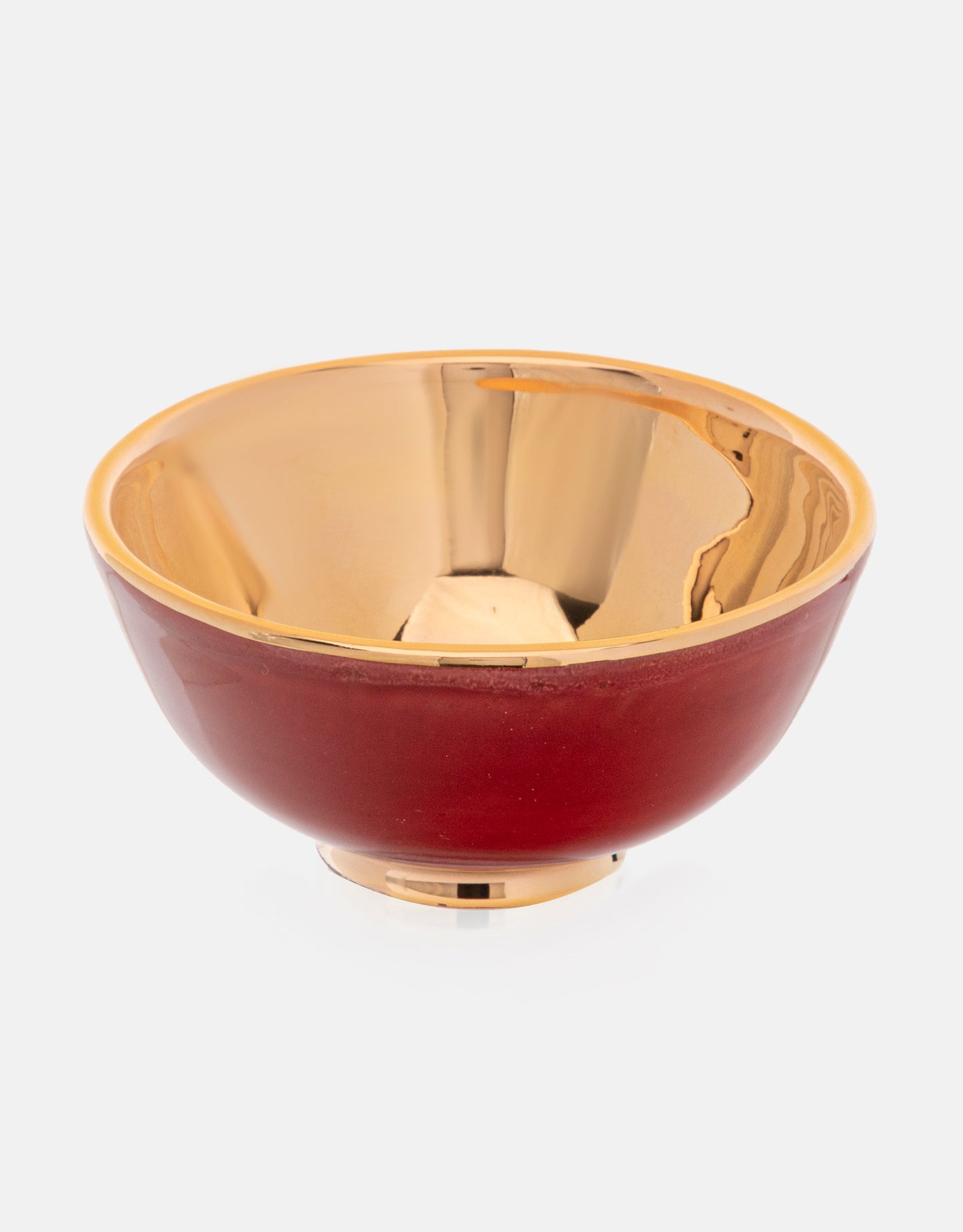 Ceramic Bowl Handcrafted in 11Kt Gold Outside