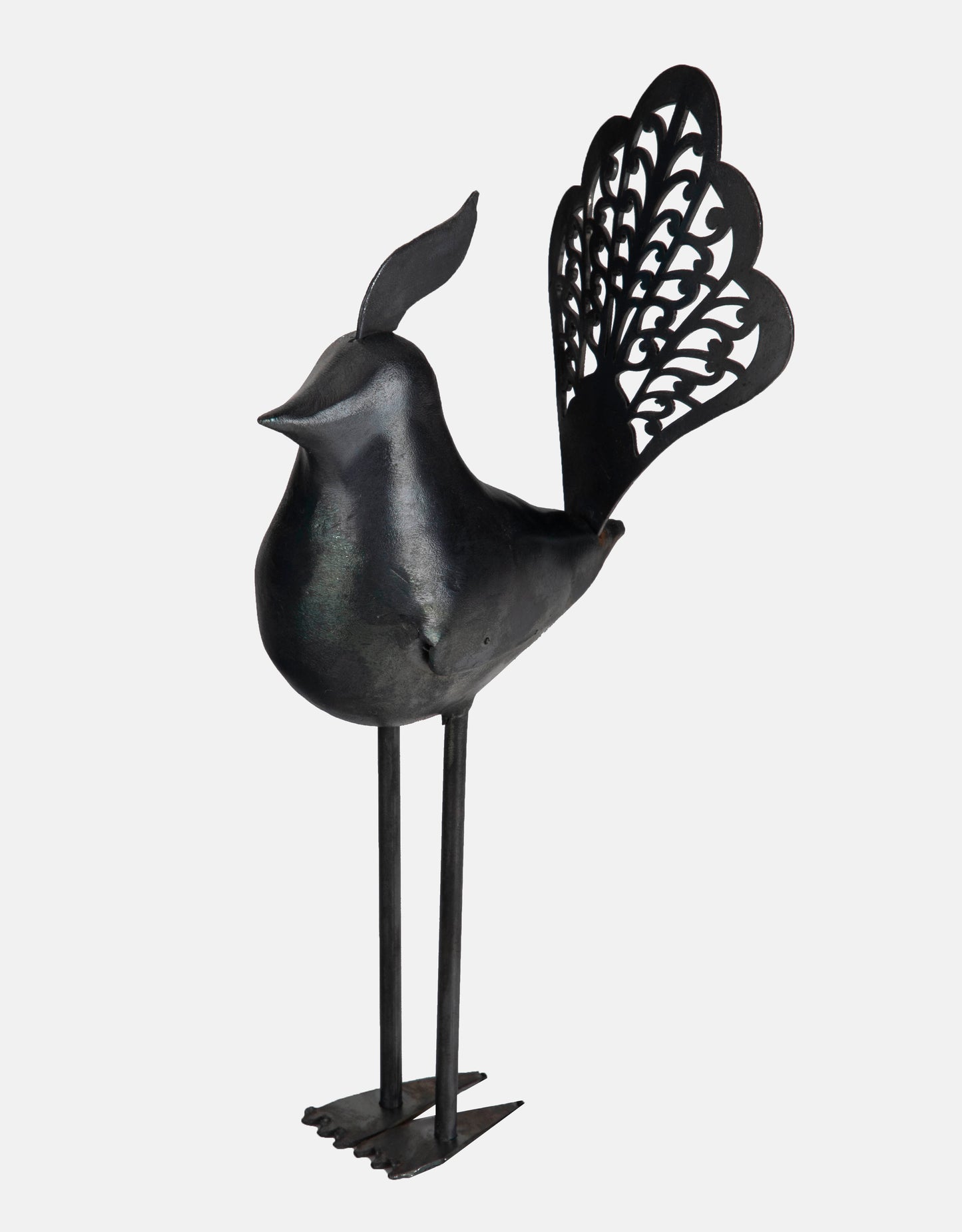 Tall Metal Bird with High Tail