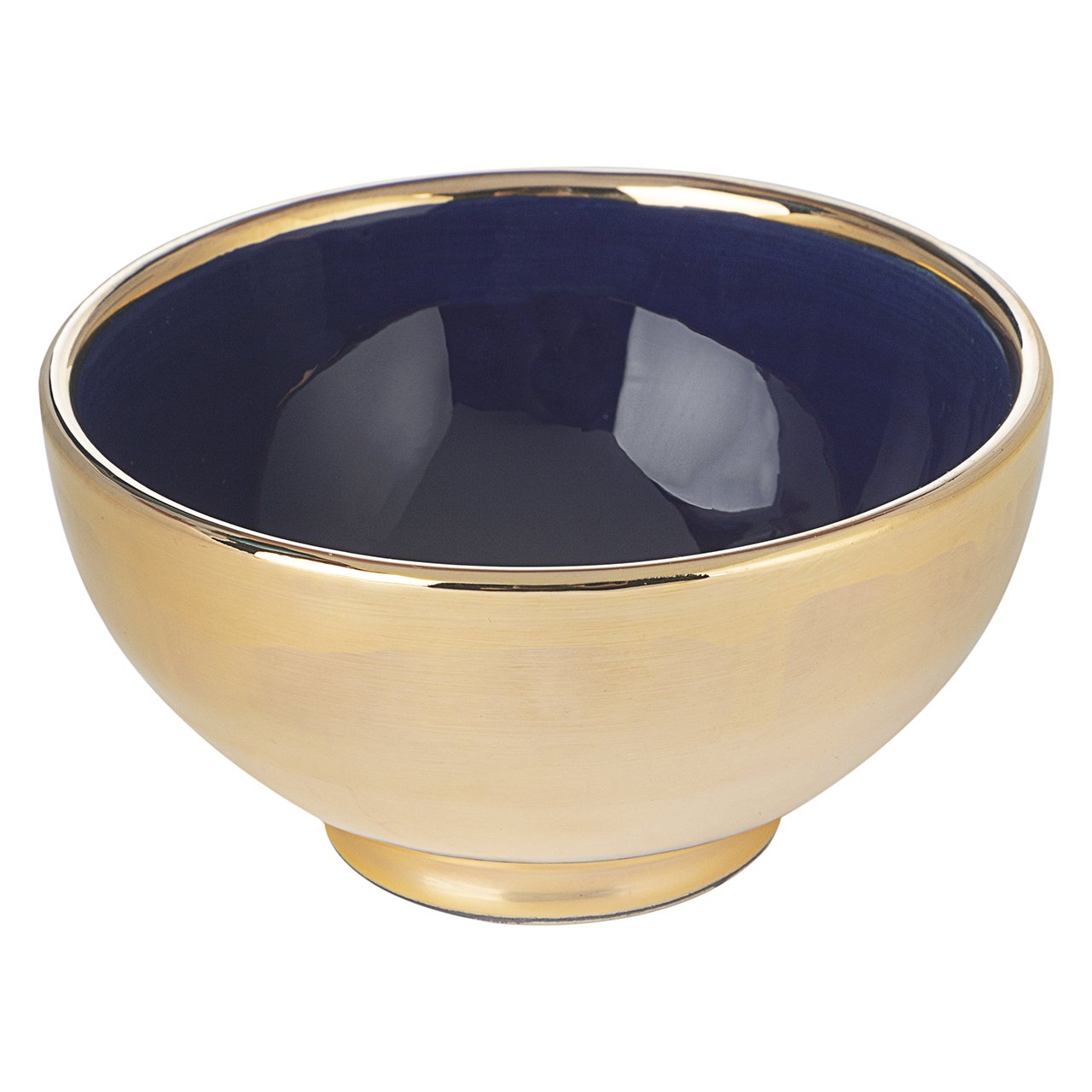 DECORATIVE Rond Ceramic Bowl Handcrafted in 11Kt Gold- Size 3