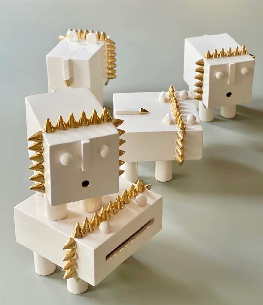 Handmade Modern Ceramic Cubic Lion