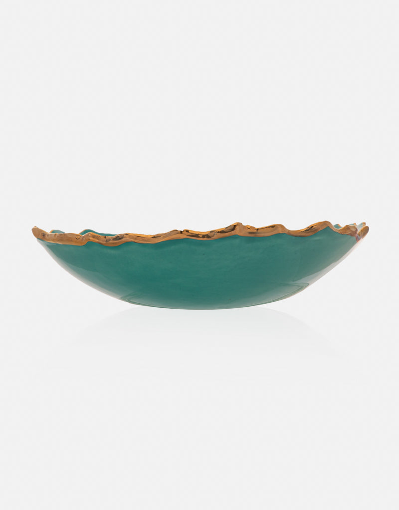 Gold Trimmed Wavy dish - Berkeh 8.5"