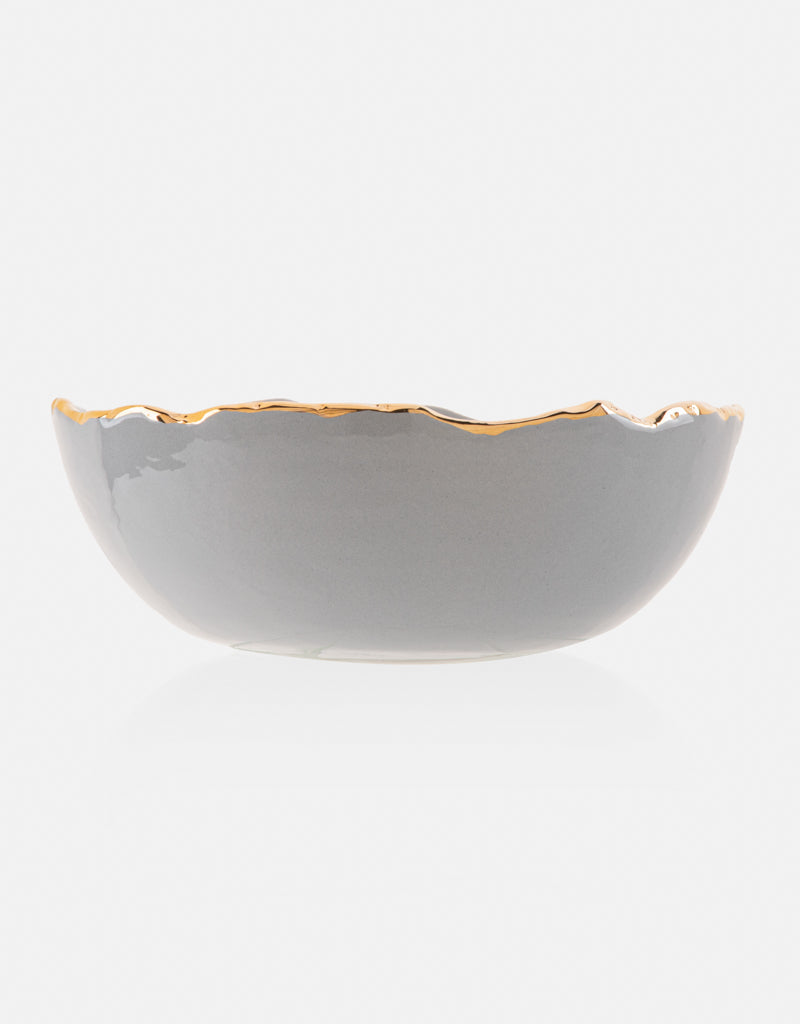 Gold Trimmed Wavy bowl - Berkeh 10.5"