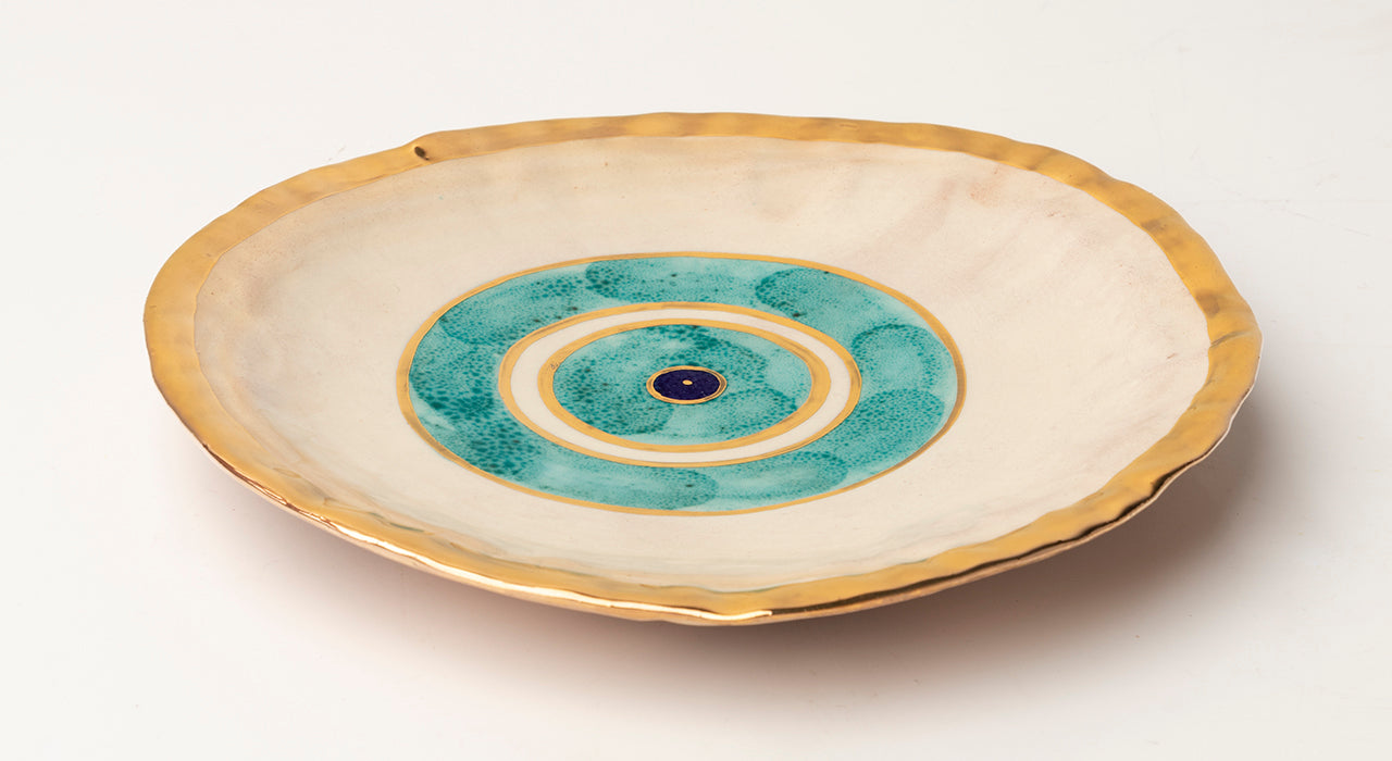 Evil Eye Gold Plated Plate (Turquoise Eye)