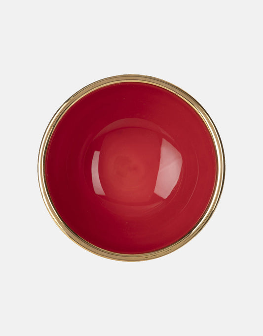 Ceramic Bowl Handcrafted in 11Kt Gold Outside