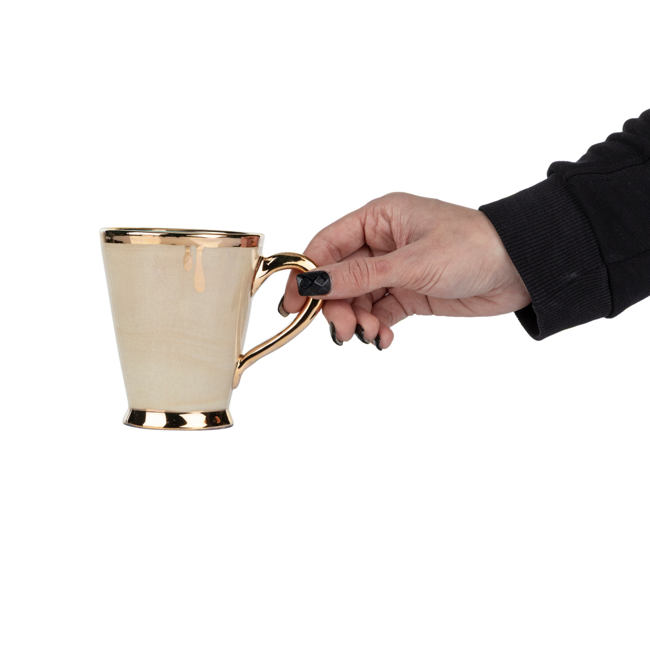 Turquoise Ceramic Mug - with 11K gold-plated edges