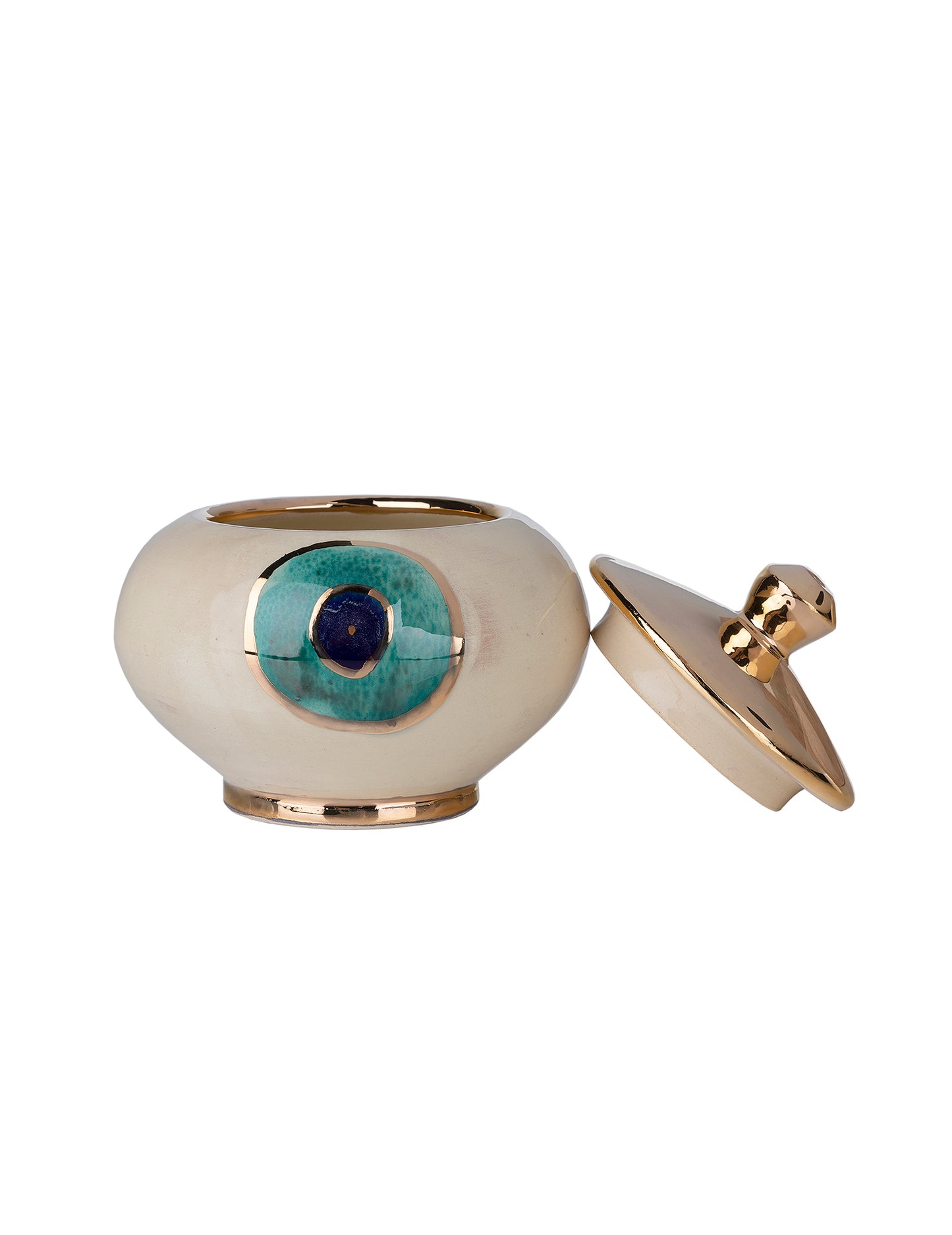 Evil Eye Candy Box With a Gold Plated lid