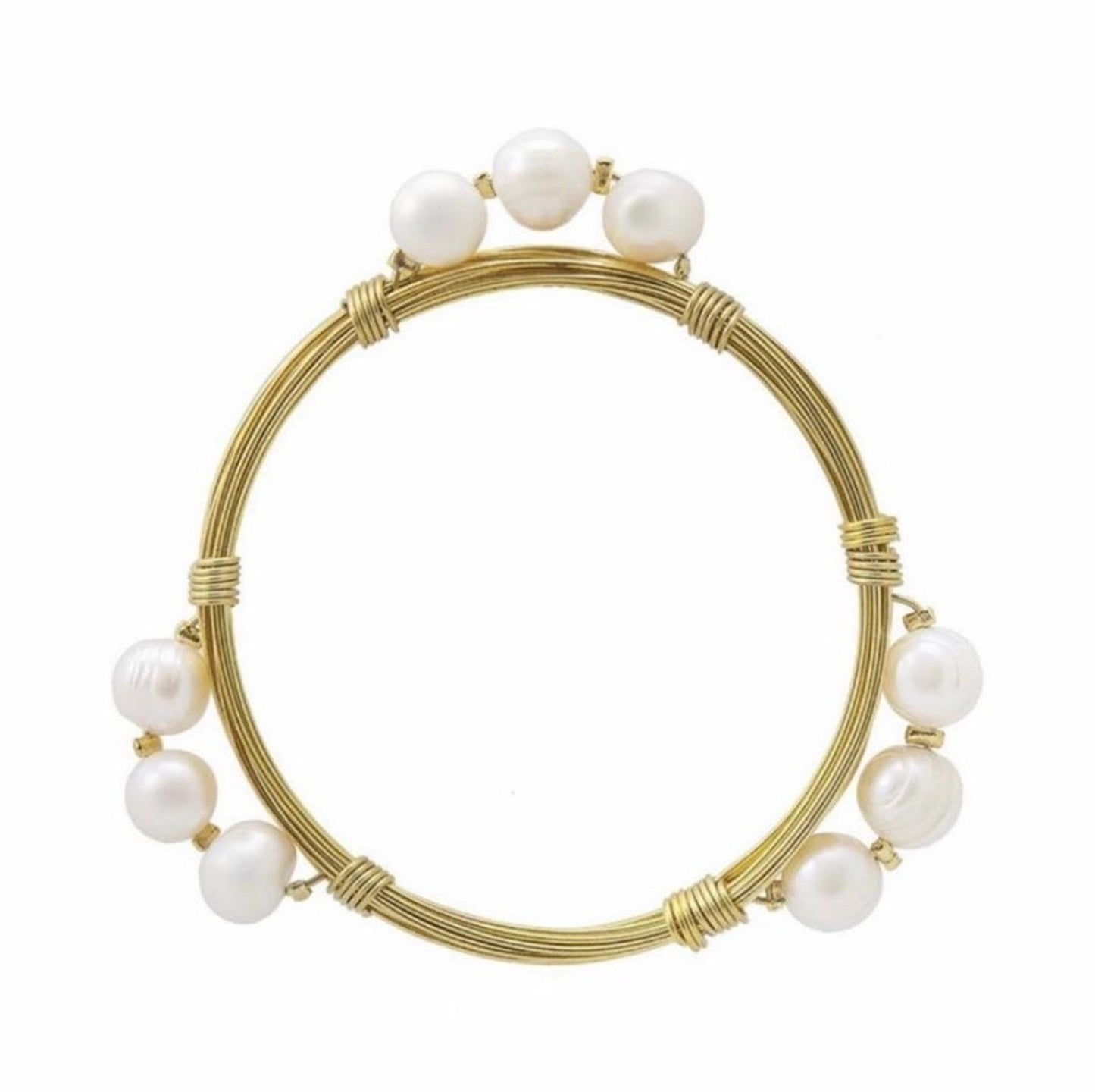 Handmade gold wire with pearls bracelet