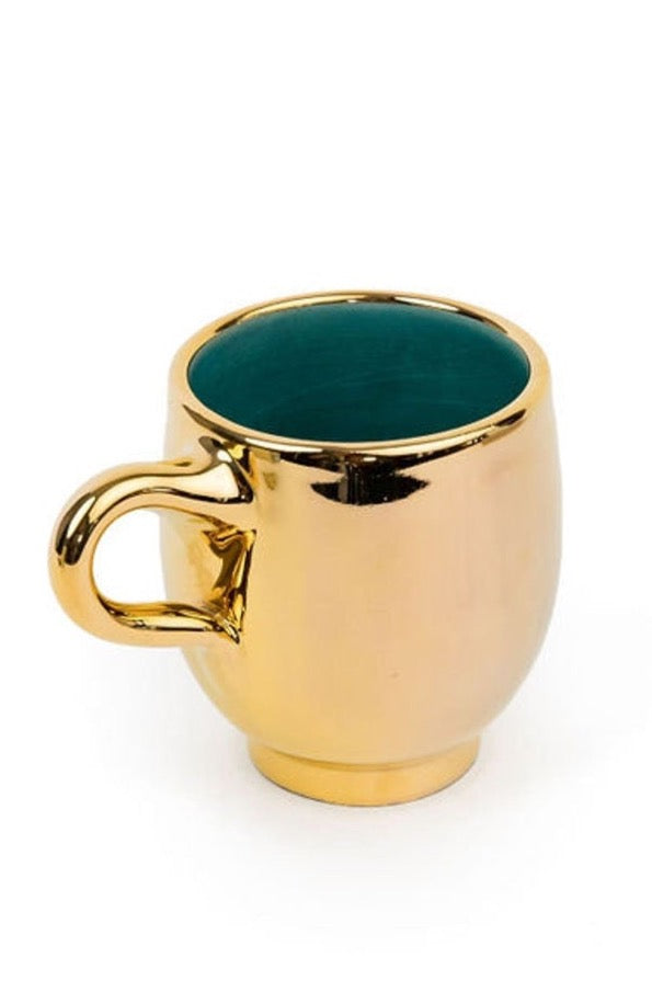 luxurious mug with real GOLD glaze handle