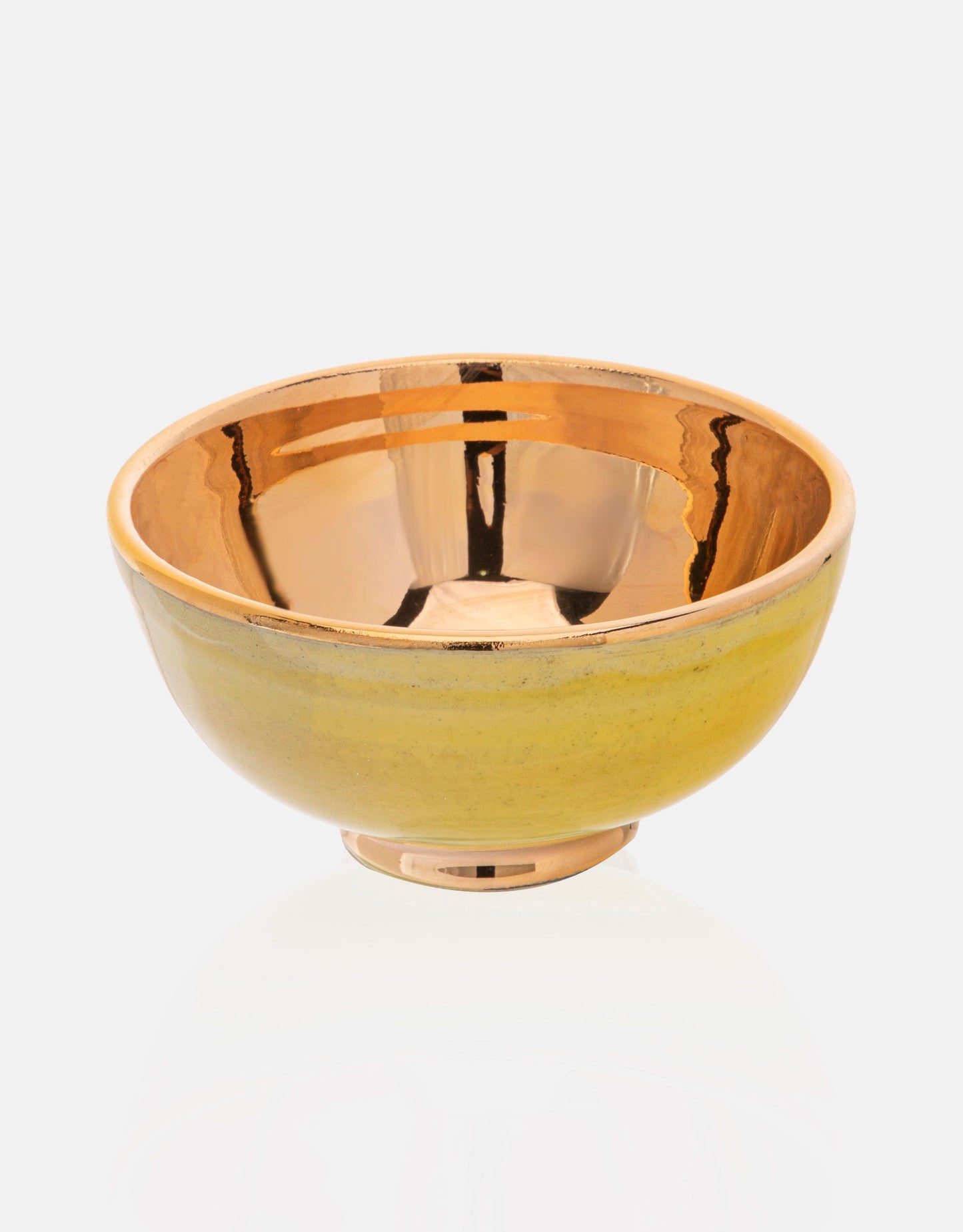 Round Ceramic Bowl -Inside 11k Gold plated- size 1